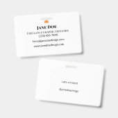 Badge Cartes de visite personnalisées professionnelles o (Avant & arrière)