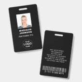 Badge Cartes d'identification de code à barres personnal (Avant & arrière)