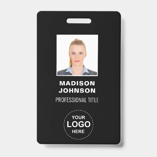 Badge Cartes d'identification de code à barres personnal (Avant)