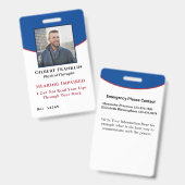 Badge Cartes d'identification de handicapés avec photo d (Avant & arrière)