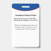 Badge Cartes d'identification de handicapés avec photo d (Arrière)