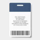 Badge Cartes d'identité à code-barres personnalisées ave (Arrière)