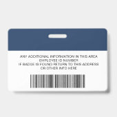Badge Cartes d'identité à code-barres personnalisées ave (Arrière)