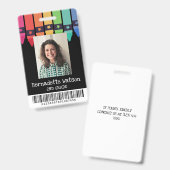 Badge Cartes d'identité d'enseignant avec code-barres cr (Avant & arrière)