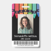 Badge Cartes d'identité d'enseignant avec code-barres cr (Avant)