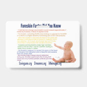 Badge Cartes d'information sur l'intactivisme (Arrière)