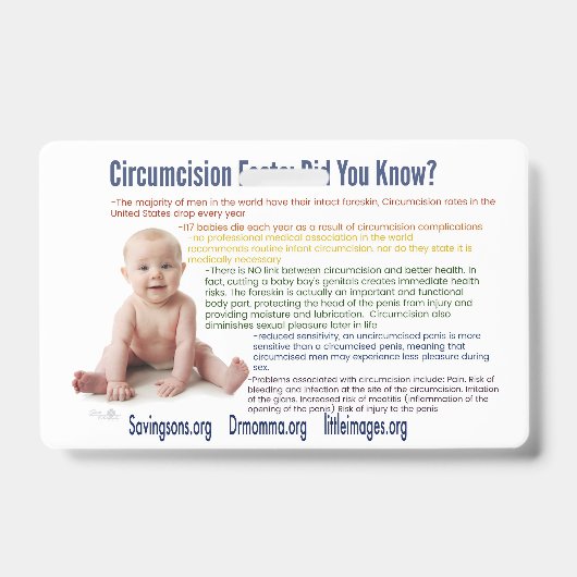 Badge Cartes d'information sur l'intactivisme (Avant)