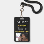 Badge Cartes d'invitation VIP pour l'enterrement de vie (Avant avec lanière)
