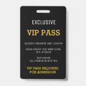 Badge Cartes d'invitation VIP pour l'enterrement de vie (Arrière)