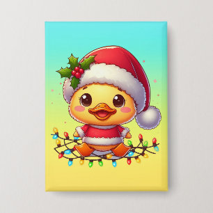 Badge Cartoon de canard de Noël Père Noël-68362