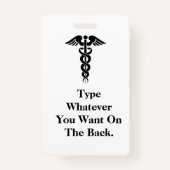 Badge Cartoon Male Infirmière Insigne Customisez-Le! (Dos)