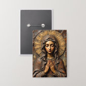 Badge Carved Devotion  Wooden Mary (Recto/Verso)