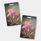 Badge Cattleya Orchidée et Trois Colibris Heade (Avant & arrière)