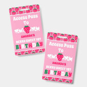 Badge Célébration du premier anniversaire de la fraise (Avant & arrière)