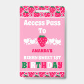 Badge Célébration du premier anniversaire de la fraise (Arrière)