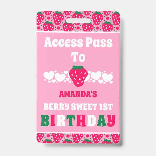 Badge Célébration du premier anniversaire de la fraise (Avant)