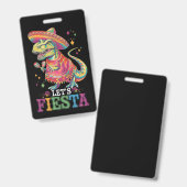 Badge Célébrons Cinco De Mayo T Rex Dinosaure (Avant & arrière)