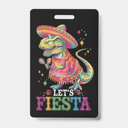 Badge Célébrons Cinco De Mayo T Rex Dinosaure (Avant)