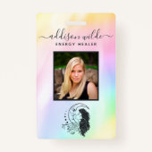 Badge Céleste mystique déesse de la lune arc en ciel ID  (Devant)