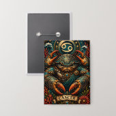 Badge  Celestial Masculine Zodiac Cancer design (Recto/Verso)