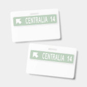 Badge Centralia PA (Avant & arrière)