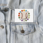 Badge Cercle de baseball coloré (Insitu)
