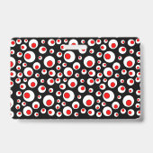 Badge Cercles rouges vifs Abstraits en cercles blancs No (Back)