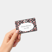 Badge Cercles rouges vifs Abstraits en cercles blancs No (Handheld)