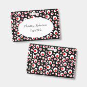 Badge Cercles rouges vifs Abstraits en cercles blancs No (Front & Back)