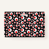 Badge Cercles rouges vifs Abstraits en cercles blancs No (Dos)