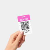 Badge Certificat de vaccination Green Pass PVC rose (Manuel / portable)