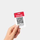 Badge Certificat de vaccination Green Pass PVC Rouge (Manuel / portable)