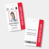 Badge Certification de photo de l'employé de l'hôpital I (Avant & arrière)