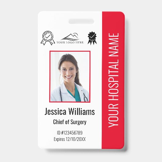Badge Certification de photo de l'employé de l'hôpital I (Avant)