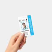 Badge Certification de photo d'employé d'hôpital ID bleu (Manuel / portable)