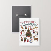 Badge C'est la période la plus merveilleuse de Noël Vint (Recto/Verso)