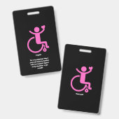 Badge C'est mon étiquette de fauteuil roulant (Avant & arrière)