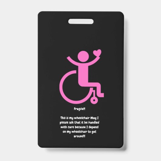 Badge C'est mon étiquette de fauteuil roulant (Avant)