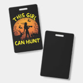 Badge Cette fille peut chasser l'essentiel (Avant & arrière)