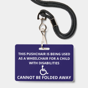Badge Chaise roulante Poussette personnalisée ne peut pa