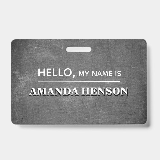 Badge Chalkboard Modern Mon nom est (Front)