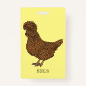 Badge Chamois polish chicken cartoon illustration  (Dos)