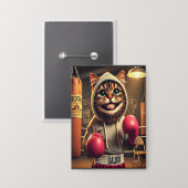 Badge Champ de boxe ? - Chat avec gants de boxe (Recto/Verso)