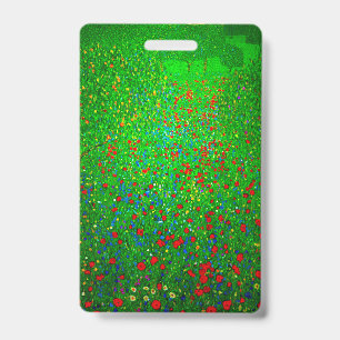 Badge Champ de coquelicots de Gustav Klimt