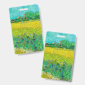 Badge Champ de Van Gogh avec Iris près d'Arles (Avant & arrière)