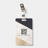 Badge Champagne rose en marbre d'or Texture (Arrière avec clip)