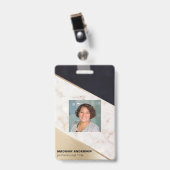 Badge Champagne rose en marbre d'or Texture (Avant avec clip)