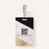 Badge Champagne rose en marbre d'or Texture (Dos avec clip)