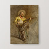 Badge Chanter Espagnol Cowboy à Banjo jouer à la chanson (Recto)