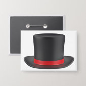 Badge Chapeau de dessus noir avec ruban rouge (Recto/Verso)